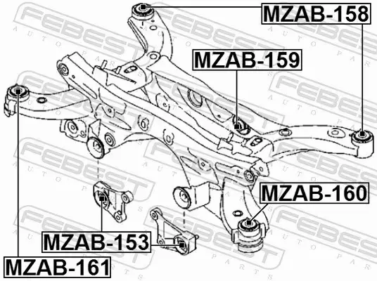 FEBEST TULEJA ZAWIESZENIA MZAB-153 