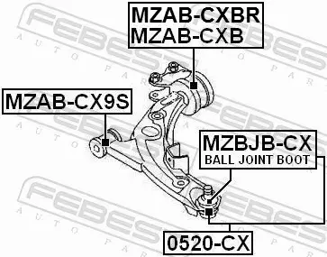 FEBEST TULEJA WAHACZA MZAB-CX9S 