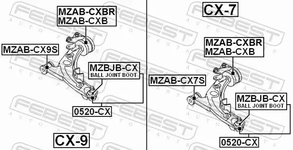 FEBEST TULEJA WAHACZA MZAB-CXBR 