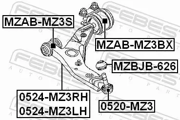 FEBEST TULEJA ZAWIESZENIA MZAB-MZ3BX 