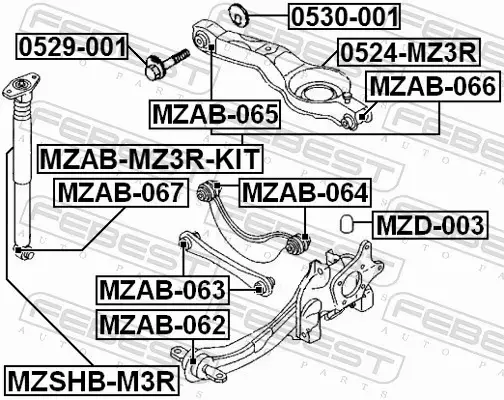 FEBEST TULEJA ZAWIESZENIA MZAB-MZ3R-KIT 