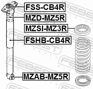 FEBEST TULEJA ZAWIESZENIA MZAB-MZ5R 