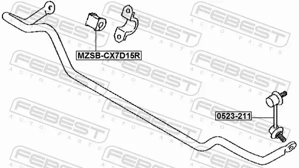 FEBEST TULEJA STABILIZATORA MZSB-CX7D15R 