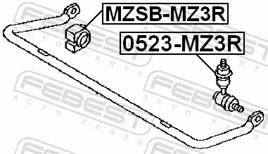 FEBEST TULEJA STABILIZATORA MZSB-MZ3R 