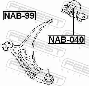 FEBEST TULEJA ZAWIESZENIA NAB-040 