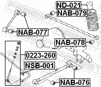 FEBEST TULEJA ZAWIESZENIA NAB-077 