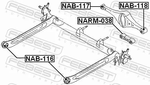 FEBEST TULEJA ZAWIESZENIA NAB-116 