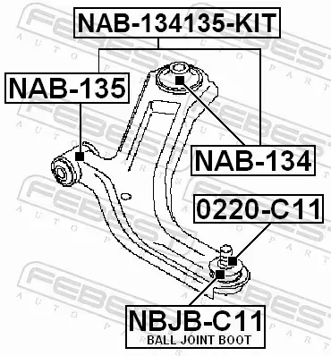 FEBEST TULEJA ZAWIESZENIA NAB-134 