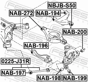 FEBEST TULEJA WAHACZA NAB-194 