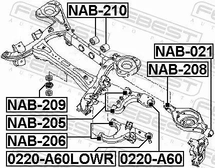 FEBEST TULEJA ZAWIESZENIA NAB-205 