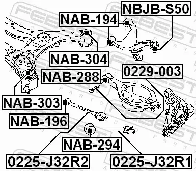 FEBEST TULEJA ZAWIESZENIA NAB-303 