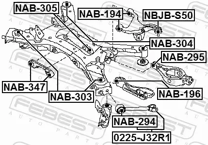 FEBEST TULEJA ZAWIESZENIA NAB-347 