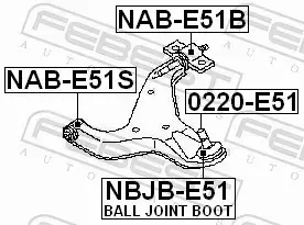 FEBEST TULEJA WAHACZA NAB-E51B 