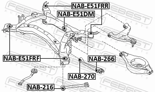 FEBEST TULEJA ZAWIESZENIA NAB-E51FRF 