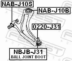 FEBEST TULEJA WAHACZA NAB-J10B 