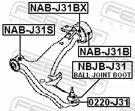 FEBEST TULEJA WAHACZA NAB-J31B 