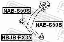 FEBEST TULEJA WAHACZA NAB-S50B 