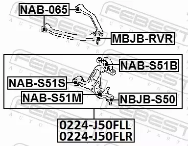 FEBEST TULEJA WAHACZA NAB-S51B 