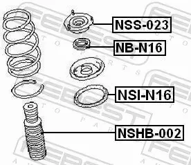 FEBEST ŁOŻYSKO PODUSZKI AMORTYZATORA NB-N16 