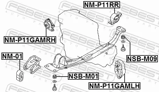 FEBEST PODUSZKA SILNIKA NM-P11GAMRH 