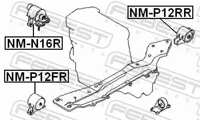 FEBEST PODUSZKA SILNIKA NM-P12FR 