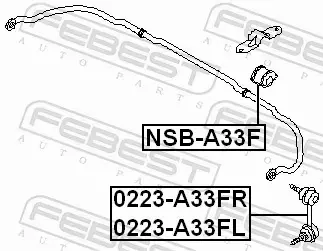 FEBEST GUMA STABILIZATORA NSB-A33F 