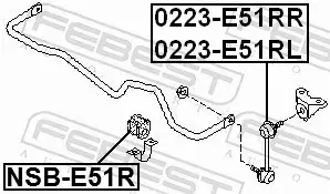 FEBEST TULEJA STABILIZATORA NSB-E51R 