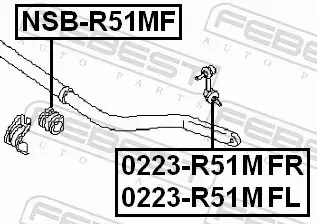 FEBEST GUMA STABILIZATORA NSB-R51MF 