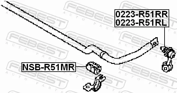 FEBEST TULEJA STABILIZATORA NSB-R51MR 