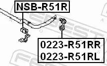 FEBEST TULEJA STABILIZATORA NSB-R51R 