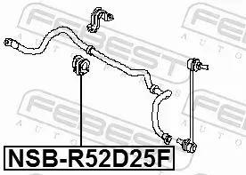 FEBEST TULEJA STABILIZATORA NSB-R52D25F 