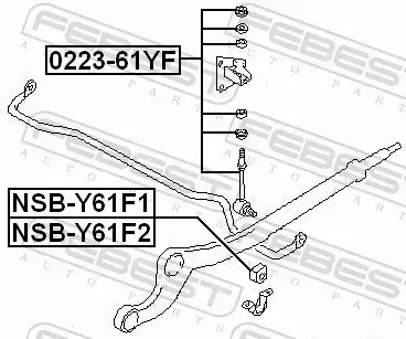 FEBEST TULEJA STABILIZATORA NSB-Y61F2 