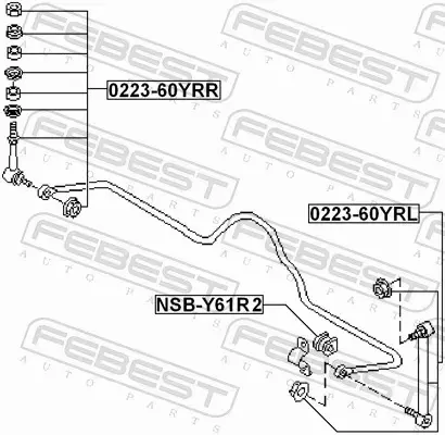 FEBEST GUMA STABILIZATORA NSB-Y61R2 