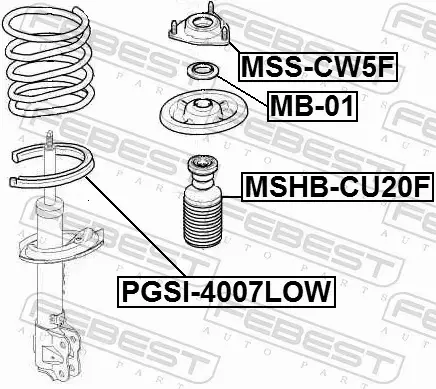 FEBEST PODKŁADKA SPRĘŻYNY ZAWIESZENIA PGSI-4007LOW 