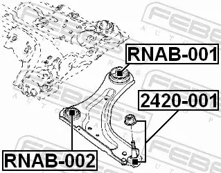 FEBEST TULEJA WAHACZA RNAB-001 