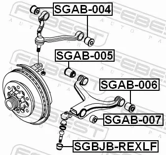 FEBEST TULEJA WAHACZA SGAB-007 