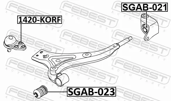 FEBEST TULEJA ZAWIESZENIA SGAB-021 