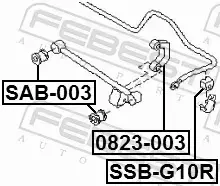 FEBEST GUMA STABILIZATORA SSB-G10R 