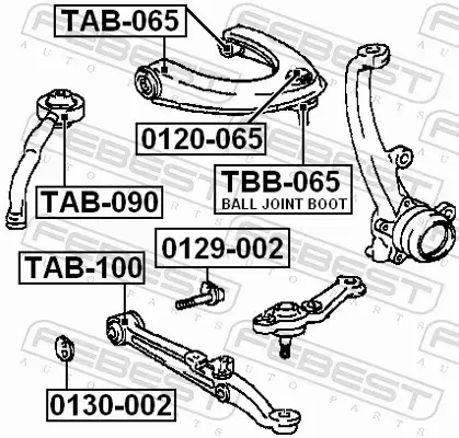 FEBEST TULEJA WAHACZA TAB-065 