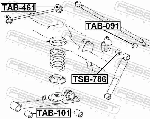 FEBEST TULEJA ZAWIESZENIA TAB-101 