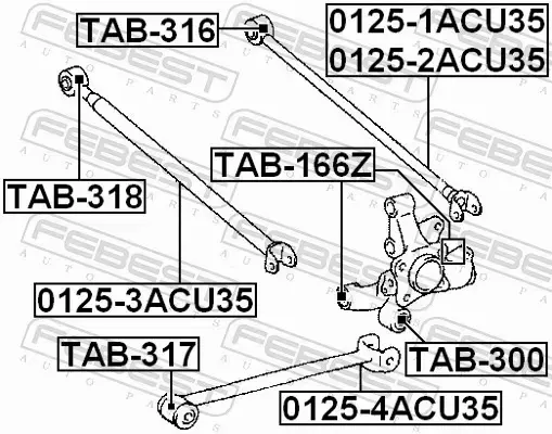 FEBEST TULEJA WAHACZA TAB-166Z 