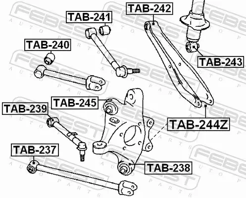 FEBEST TULEJA WAHACZA TAB-238 