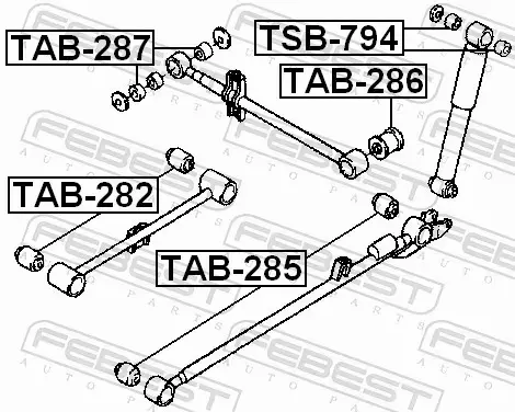 FEBEST TULEJA WAHACZA TAB-282 