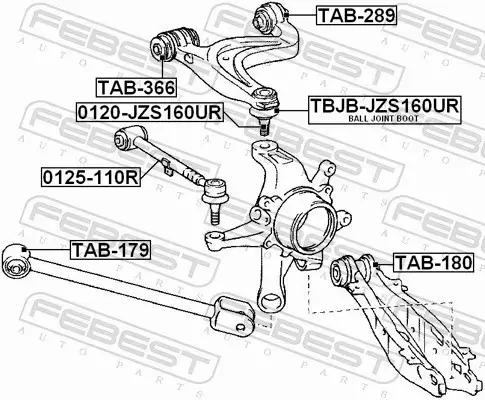 FEBEST TULEJA ZAWIESZENIA TAB-366 