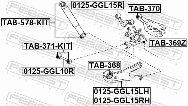 FEBEST TULEJA ZAWIESZENIA TAB-368 