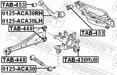 FEBEST TULEJA WAHACZA TAB-450RUB 