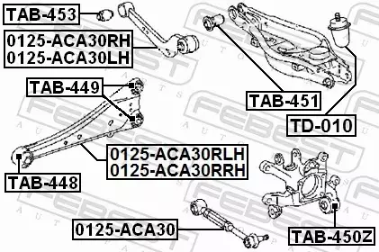 FEBEST TULEJA WAHACZA TAB-450Z 