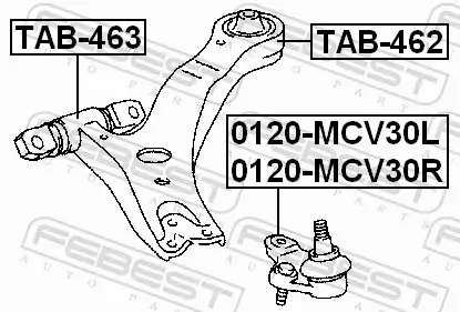 FEBEST TULEJA WAHACZA TAB-462 