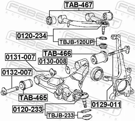 FEBEST TULEJA WAHACZA TAB-465 