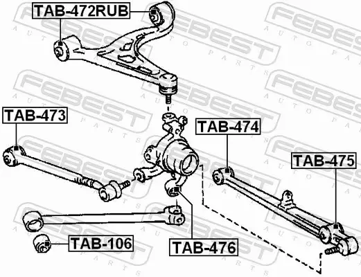 FEBEST TULEJA ZAWIESZENIA TAB-472RUB 